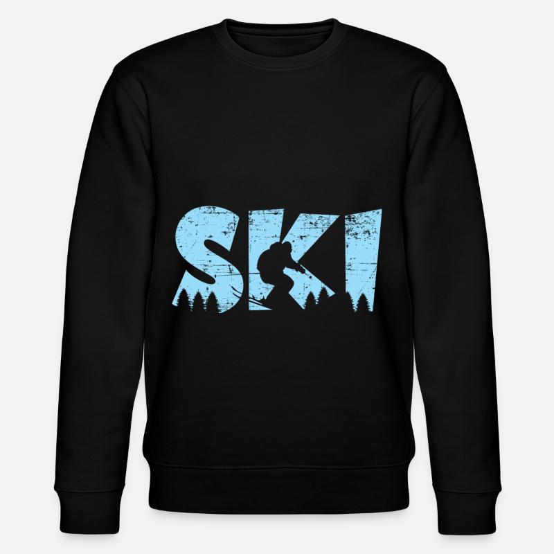 Skier Blue Skiing Holiday - Stanley/Stella CHANGER Unisex Organic Sweatshirt - black
