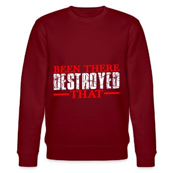 Been There Destroyed That 13 - Stanley/Stella Unisex Bio-Sweatshirt CHANGER  - Burgunderrot - Vorne - Nik (191cm) & Marisol (170cm)