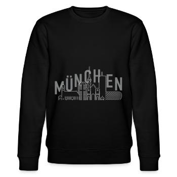 München Skyline Tshirt - Stanley/Stella Unisex Bio-Sweatshirt CHANGER  - Schwarz - Vorne - Nik (191cm) & Marisol (170cm)