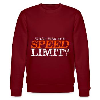 What Was The Speed Limit 2 - Stanley/Stella Unisex Bio-Sweatshirt CHANGER  - Burgunderrot - Vorne - Nik (191cm) & Marisol (170cm)