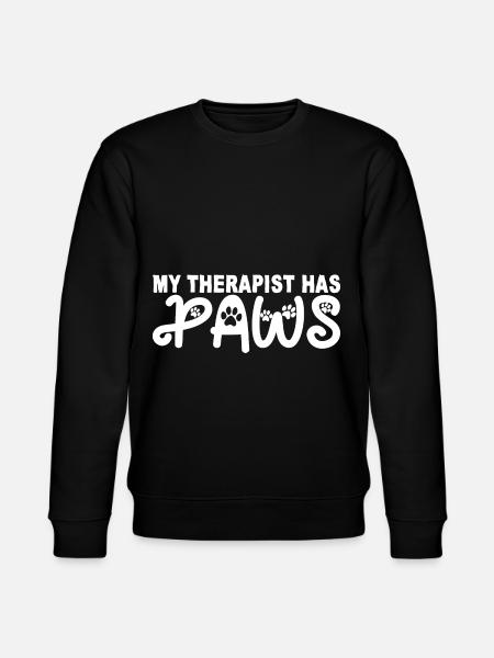 My Therapist Has Paws 2 - Stanley/Stella CHANGER Unisex Organic Sweatshirt - black