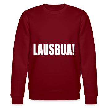 lustig lausbua - Stanley/Stella Unisex Bio-Sweatshirt CHANGER  - Burgunderrot - Vorne - Nik (191cm) & Marisol (170cm)