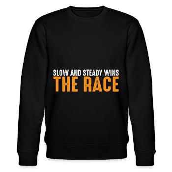 Slow And Steady Wins The Race 7 - Stanley/Stella Unisex Bio-Sweatshirt CHANGER  - Schwarz - Vorne - Nik (191cm) & Marisol (170cm)