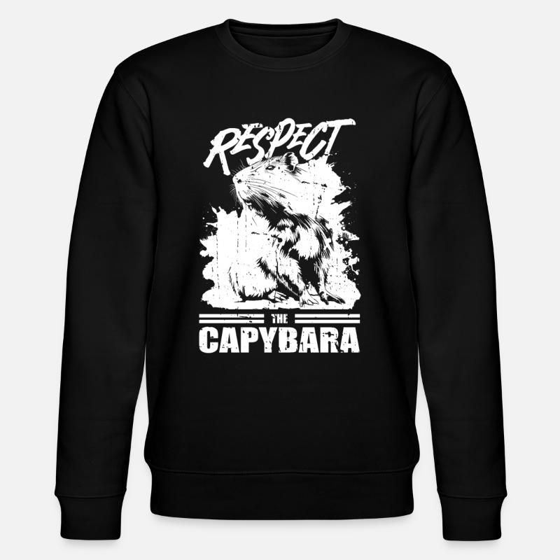 Capybara Wasserschwein - Stanley/Stella Unisex Bio-Sweatshirt CHANGER  - Schwarz