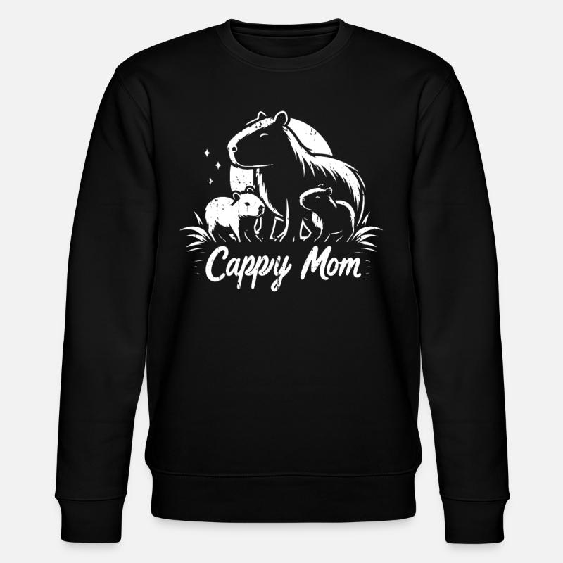 Capybara Wasserschwein Cappy Mom - Stanley/Stella CHANGER Unisex Organic Sweatshirt - black