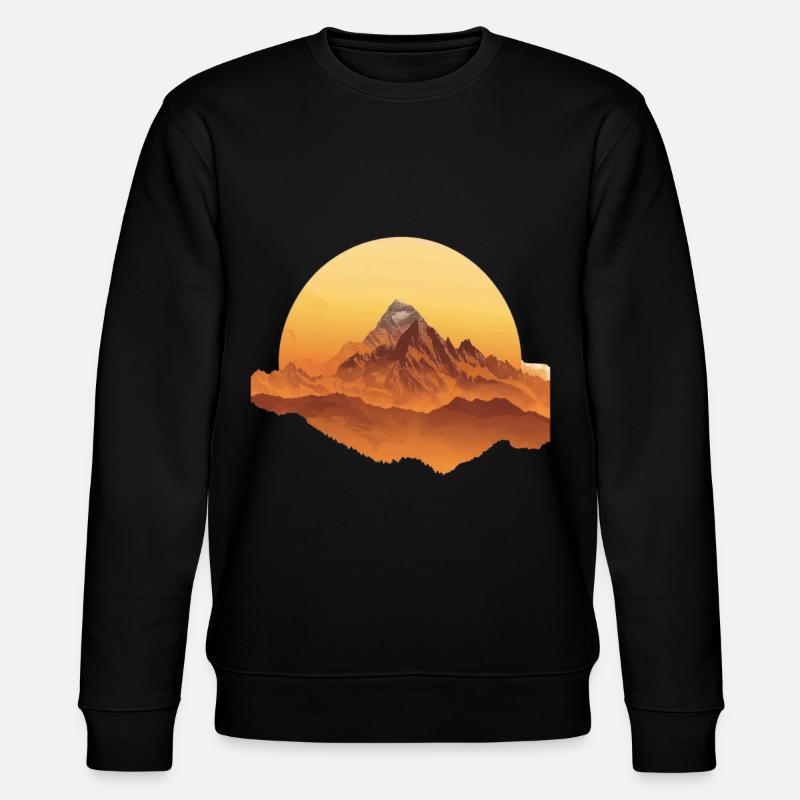 Sunset Mountains Circular Shape - Stanley/Stella CHANGER Unisex Organic Sweatshirt - black