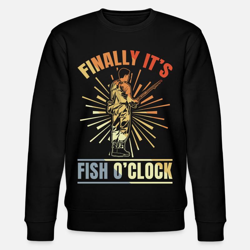 Finally It's Fish Clock - Stanley/Stella CHANGER Unisex Organic Sweatshirt - black