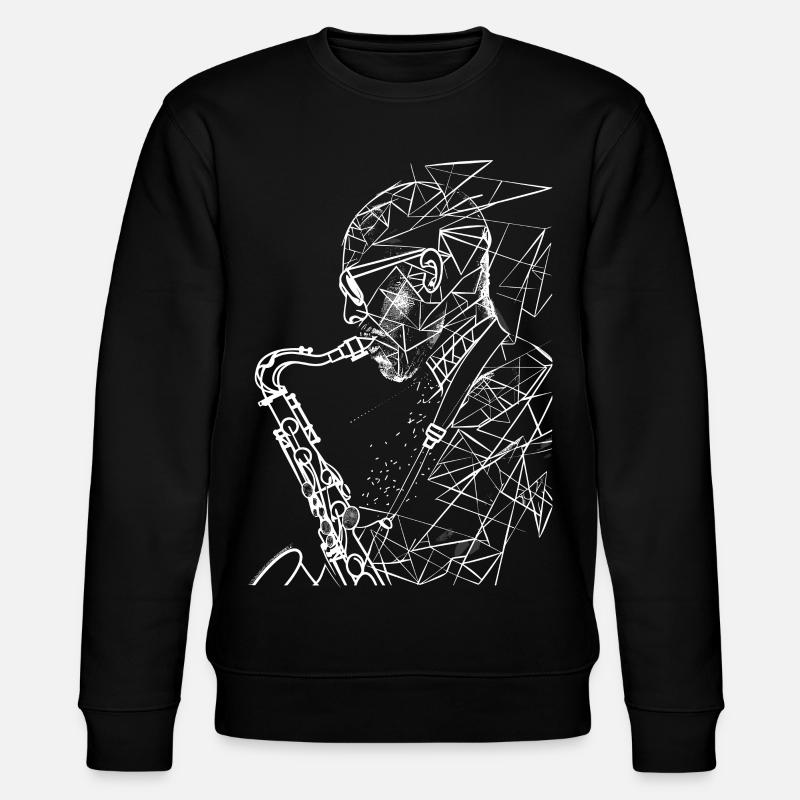 Saxophone Player Sketch - Stanley/Stella CHANGER Unisex Organic Sweatshirt - black