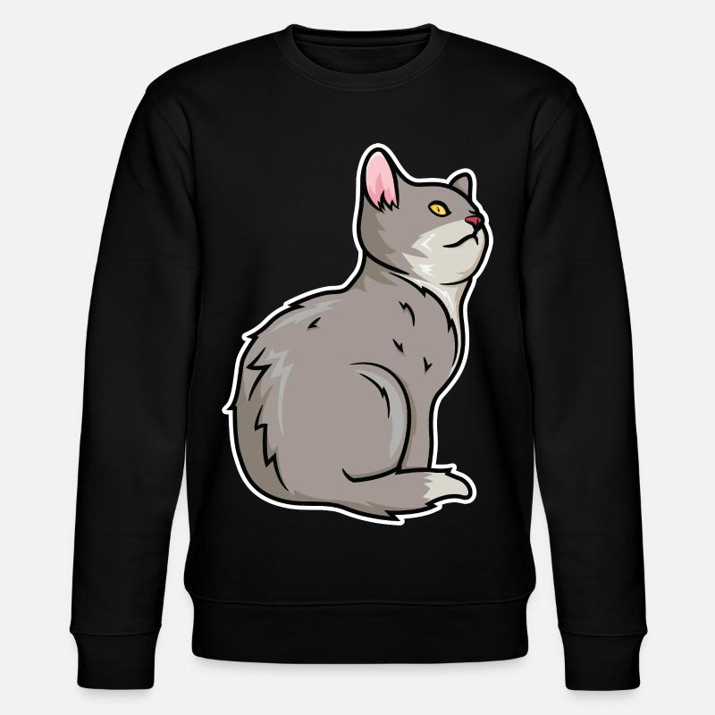 Cat Drawing - Stanley/Stella CHANGER Unisex Organic Sweatshirt - black