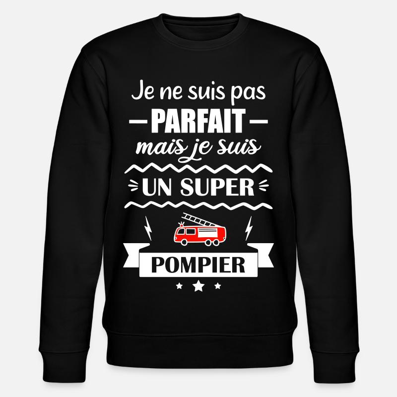 Super Firefighter Fire Hero Feuerwehrauto - Stanley/Stella Unisex Bio-Sweatshirt CHANGER  - Schwarz