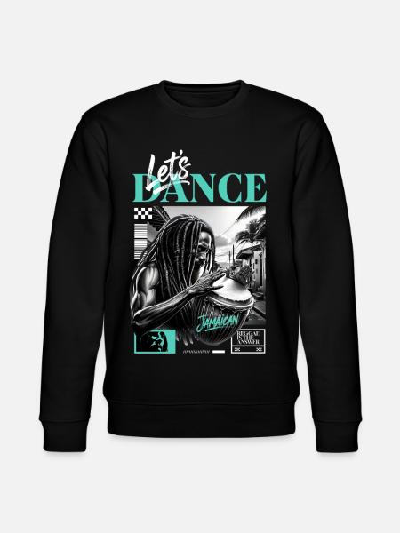 Lets Dance Jamaican Drummer - Stanley/Stella CHANGER Unisex Organic Sweatshirt - black