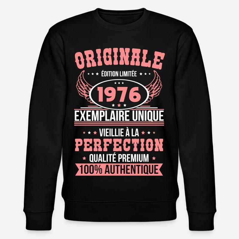 1976 – Unique example – Premium quality - Stanley/Stella CHANGER Unisex Organic Sweatshirt - black
