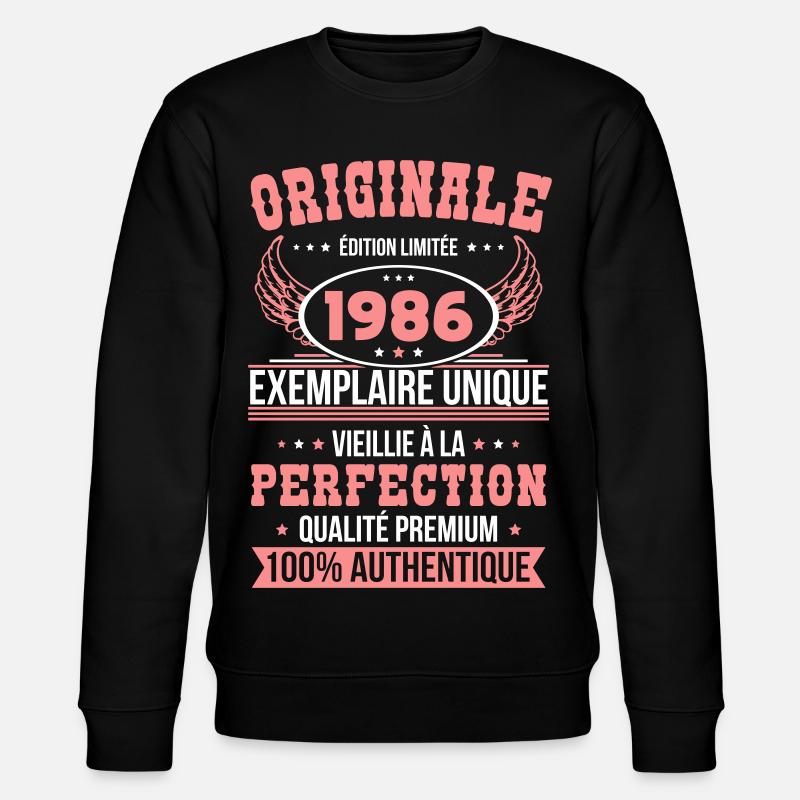 1986 – Unique example – Premium quality - Stanley/Stella CHANGER Unisex Organic Sweatshirt - black