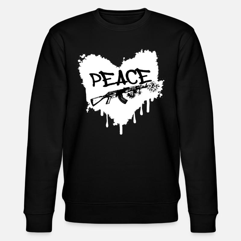 Peace Gun Blossoms Graffiti - Stanley/Stella CHANGER Unisex Organic Sweatshirt - black