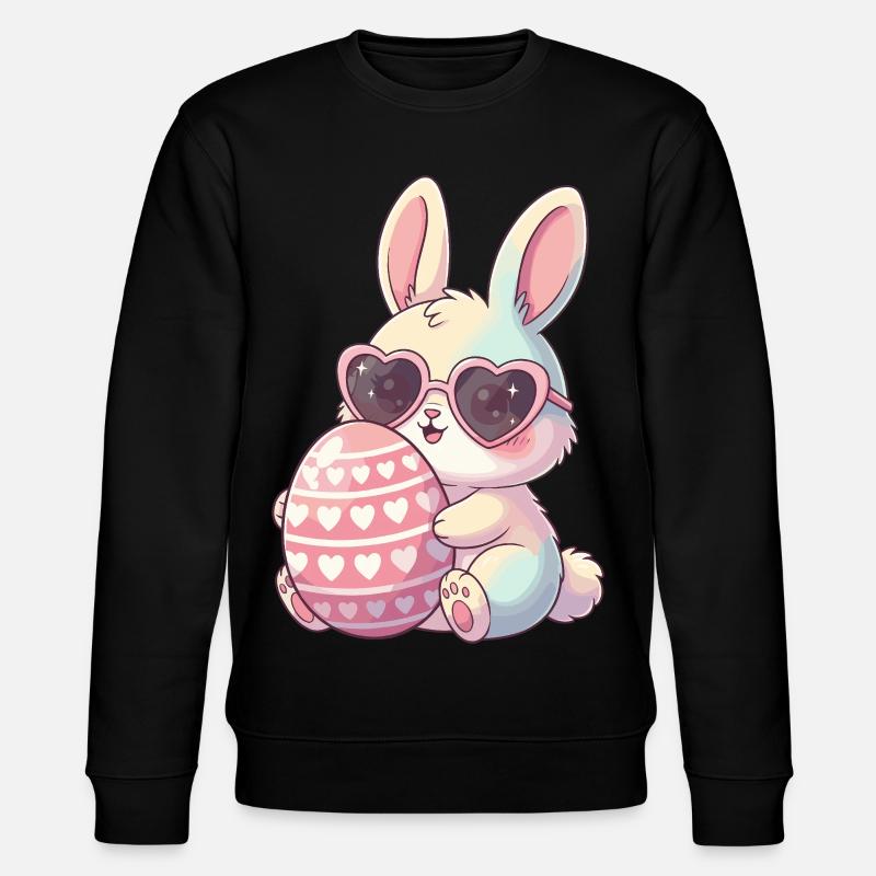Herzblick Bunny Easter Egg - Stanley/Stella CHANGER Unisex Organic Sweatshirt - black