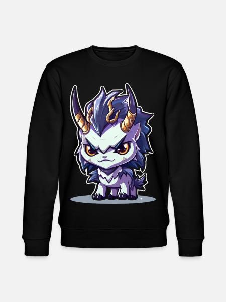 Small Chibi Style Horned Dragon - Stanley/Stella CHANGER Unisex Organic Sweatshirt - black