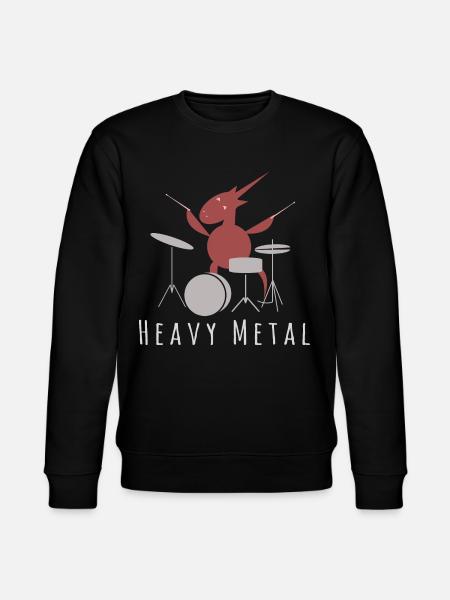 Drummer T-Shirt - Heavy Metal Unicorn - Stanley/Stella CHANGER Unisex Organic Sweatshirt - black