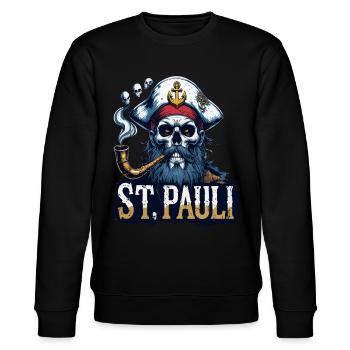 St.Pauli Kiez Hamburg Totenkopf Sankt Pauli - Sweat bio CHANGER Stanley/Stella Unisexe - noir - Devant - Nik (191cm) & Marisol (170cm)