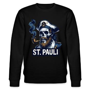 St.Pauli Kiez Hamburg Totenkopf Sankt Pauli - Sweat bio CHANGER Stanley/Stella Unisexe - noir - Devant - Nik (191cm) & Marisol (170cm)
