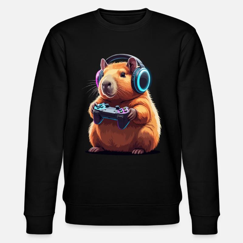 Gamer Hamster Controller Gaming Play - Stanley/Stella CHANGER Unisex Organic Sweatshirt - black