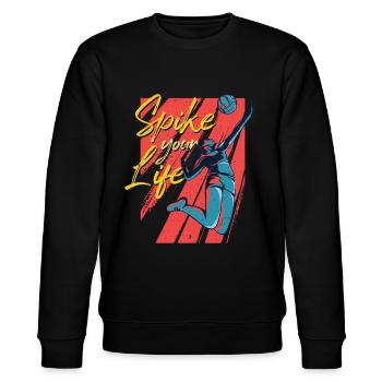 Beachvolleyball - Stanley/Stella Unisex Bio-Sweatshirt CHANGER  - Schwarz - Vorne - Nik (191cm) & Marisol (170cm)