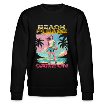 Beachvolleyball - Stanley/Stella Unisex Bio-Sweatshirt CHANGER  - Schwarz - Vorne - Nik (191cm) & Marisol (170cm)