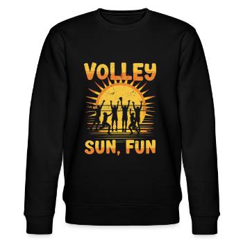Beachvolleyball - Stanley/Stella Unisex Bio-Sweatshirt CHANGER  - Schwarz - Vorne - Nik (191cm) & Marisol (170cm)