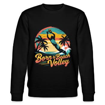 Beachvolleyball - Stanley/Stella Unisex Bio-Sweatshirt CHANGER  - Schwarz - Vorne - Nik (191cm) & Marisol (170cm)
