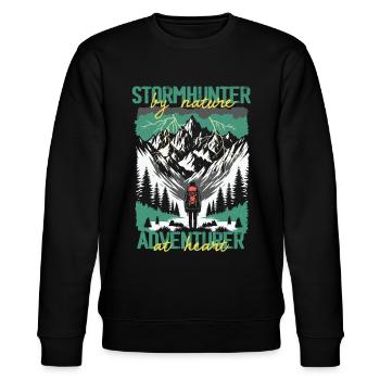 Sturmjäger Meteorologe - Stanley/Stella Unisex Bio-Sweatshirt CHANGER  - Schwarz - Vorne - Nik (191cm) & Marisol (170cm)