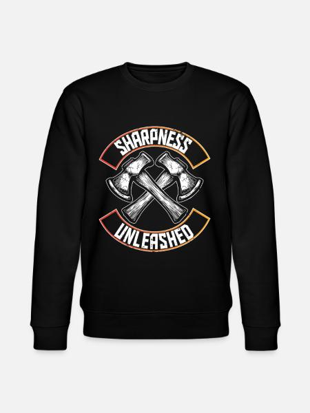 Axtwerfen Holzfäller Sharpness Unleashed - Stanley/Stella Unisex Bio-Sweatshirt CHANGER  - Schwarz