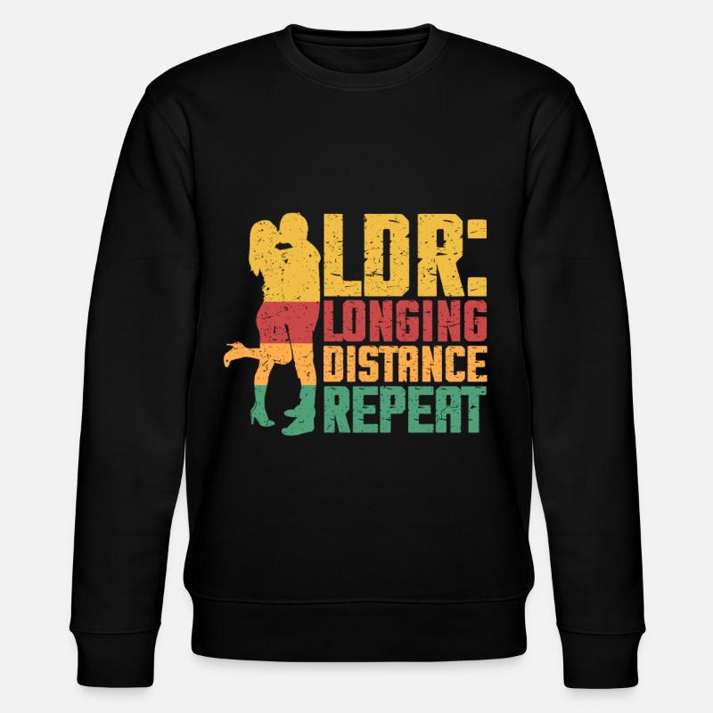 Fernbeziehung Longing Distance Repeat - Stanley/Stella Unisex Bio-Sweatshirt CHANGER  - Schwarz