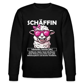 Schäffin | Beste Chefin | Teamleiterin - Stanley/Stella Unisex Bio-Sweatshirt CHANGER  - Schwarz - Vorne - Nik (191cm) & Marisol (170cm)