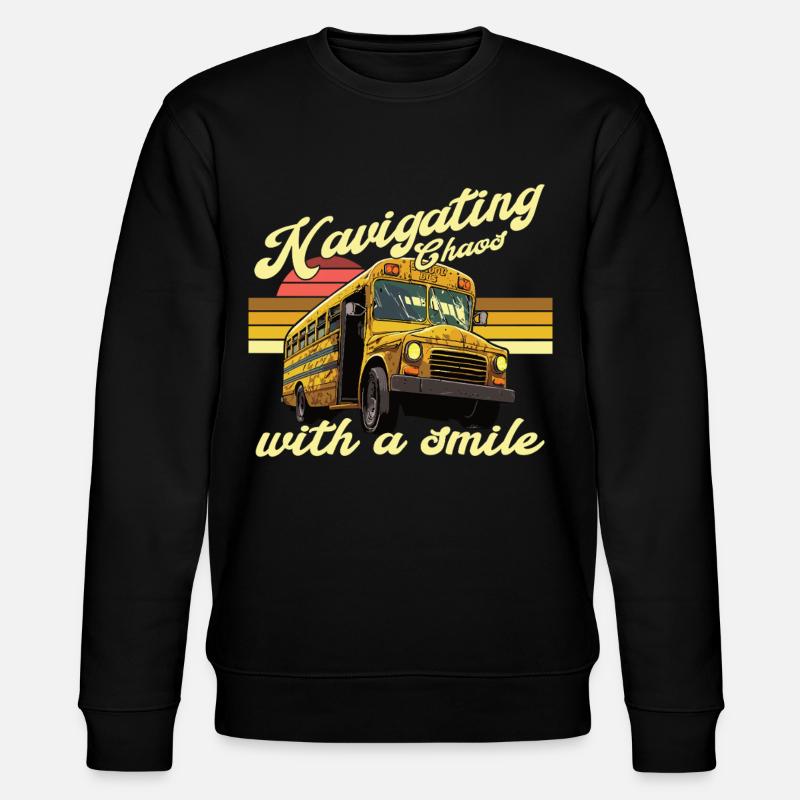 Chaos Transport School Bus Driver - Stanley/Stella CHANGER Unisex Organic Sweatshirt - black