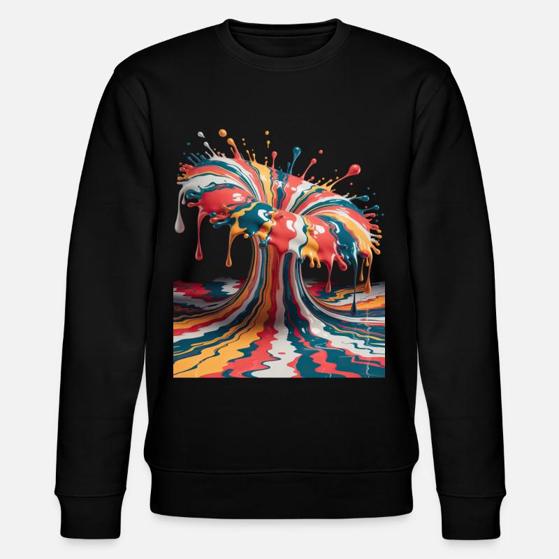 Regenbogen-Farbexplosion - Stanley/Stella Unisex Bio-Sweatshirt CHANGER  - Schwarz