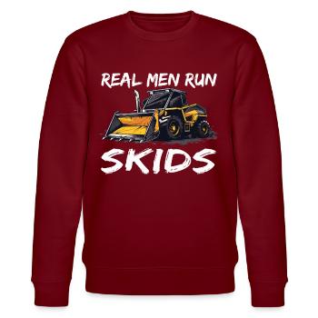 Skid steer loader enthusiasts - Stanley/Stella CHANGER Unisex Organic Sweatshirt - burgundy - Front - Nik (191cm) & Marisol (170cm)
