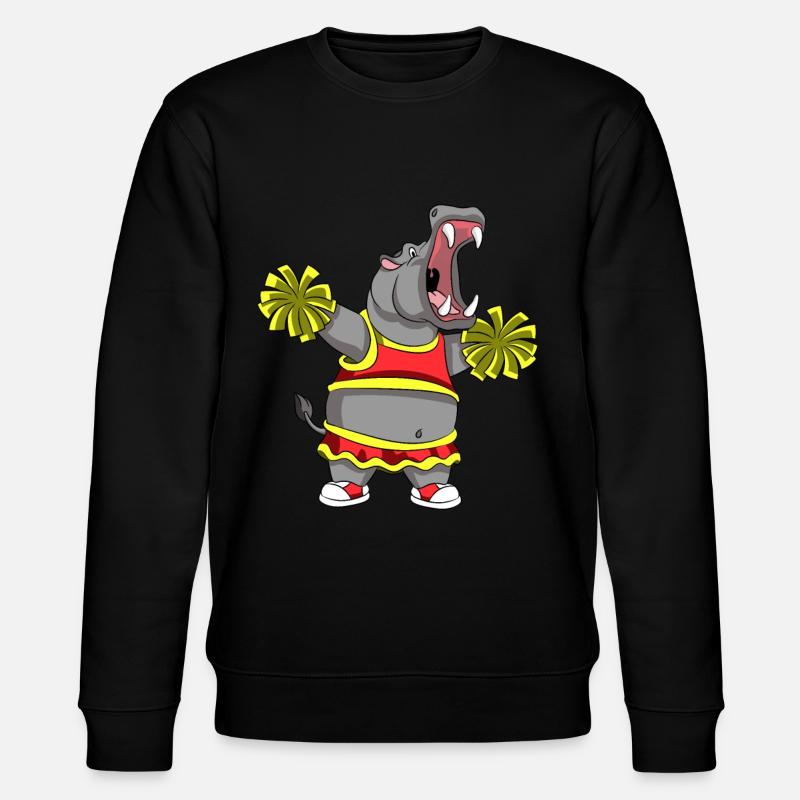 CHEERLEADER HIPPO - Stanley/Stella Unisex Bio-Sweatshirt CHANGER  - Schwarz