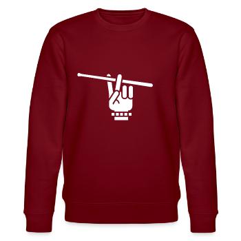 Drummer - Stick trick - Stanley/Stella CHANGER Unisex Organic Sweatshirt - burgundy - Front - Nik (191cm) & Marisol (170cm)
