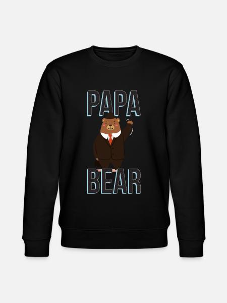 Papa Bär Arbeitsbär - Stanley/Stella Unisex Bio-Sweatshirt CHANGER  - Schwarz