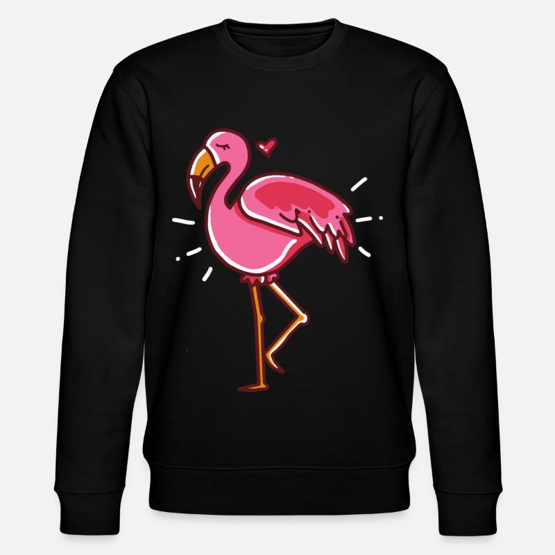 Flamingo cadeau rose coeur - Sweat bio CHANGER Stanley/Stella Unisexe - noir