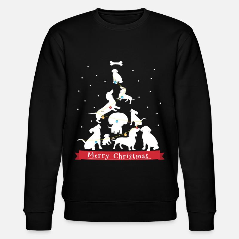 Teckel Wiener Sapin de Noël - Sweat bio CHANGER Stanley/Stella Unisexe - noir
