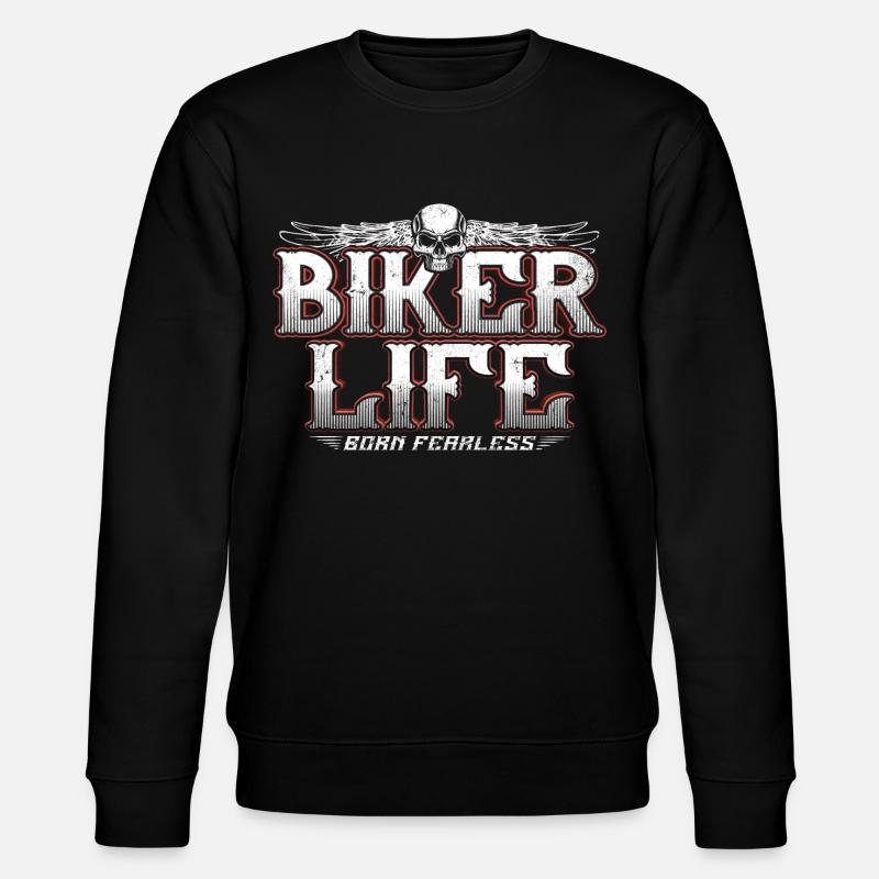 biker life skull shirt - Stanley/Stella Unisex Bio-Sweatshirt CHANGER  - Schwarz