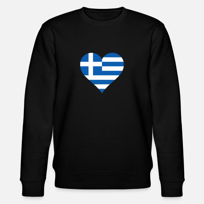 Grèce drapeau grec drapeau coeur - Sweat bio CHANGER Stanley/Stella Unisexe - noir