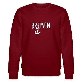 Bremen - Stanley/Stella CHANGER Unisex Organic Sweatshirt - burgundy - Front - Nik (191cm) & Marisol (170cm)