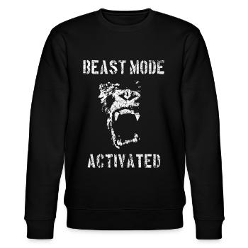 Gymnase de musculation Gorilla activé en mode bête - Sweat bio CHANGER Stanley/Stella Unisexe - noir - Devant - Nik (191cm) & Marisol (170cm)