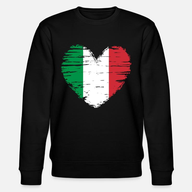 Italie coeur drapeau drapeau blason - Sweat bio CHANGER Stanley/Stella Unisexe - noir