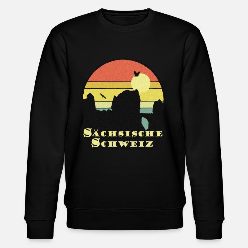 sächsische schweiz - Stanley/Stella Unisex Bio-Sweatshirt CHANGER  - Schwarz