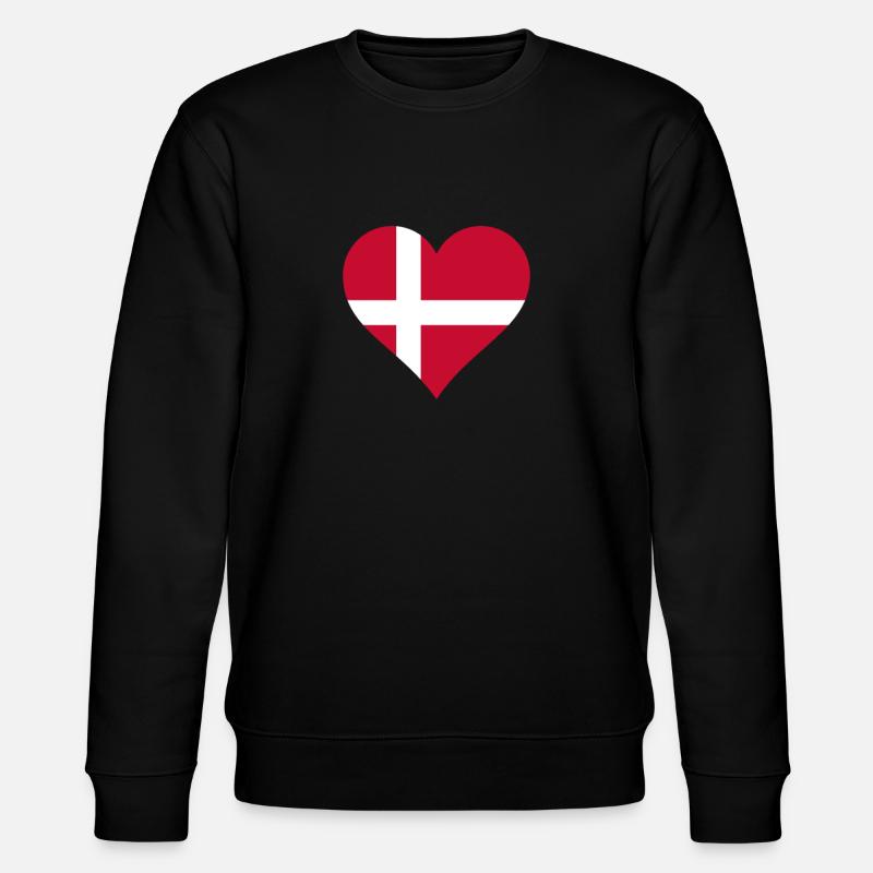 Danemark danois drapeau drapeau coeur - Sweat bio CHANGER Stanley/Stella Unisexe - noir