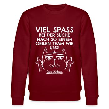 Jobwechsel Neuer Job Abschied Abschiedsgeschenk - Stanley/Stella Unisex Bio-Sweatshirt CHANGER  - Burgunderrot - Vorne - Nik (191cm) & Marisol (170cm)