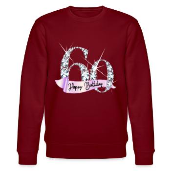 Happy Birthday 60. Geburtstag Geschenk Diamanten - Stanley/Stella Unisex Bio-Sweatshirt CHANGER  - Burgunderrot - Vorne - Nik (191cm) & Marisol (170cm)
