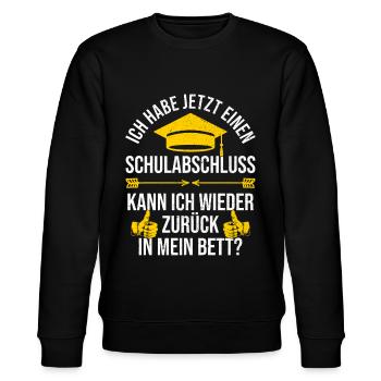Abschluss Schulabschluss Abi Realschule Abitur - Stanley/Stella Unisex Bio-Sweatshirt CHANGER  - Schwarz - Vorne - Nik (191cm) & Marisol (170cm)